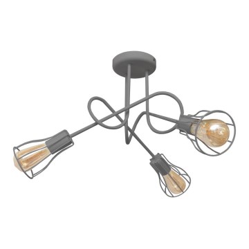 Φωτιστικό πολύφωτο OXFORD 3xE27/15W/230V γκρι