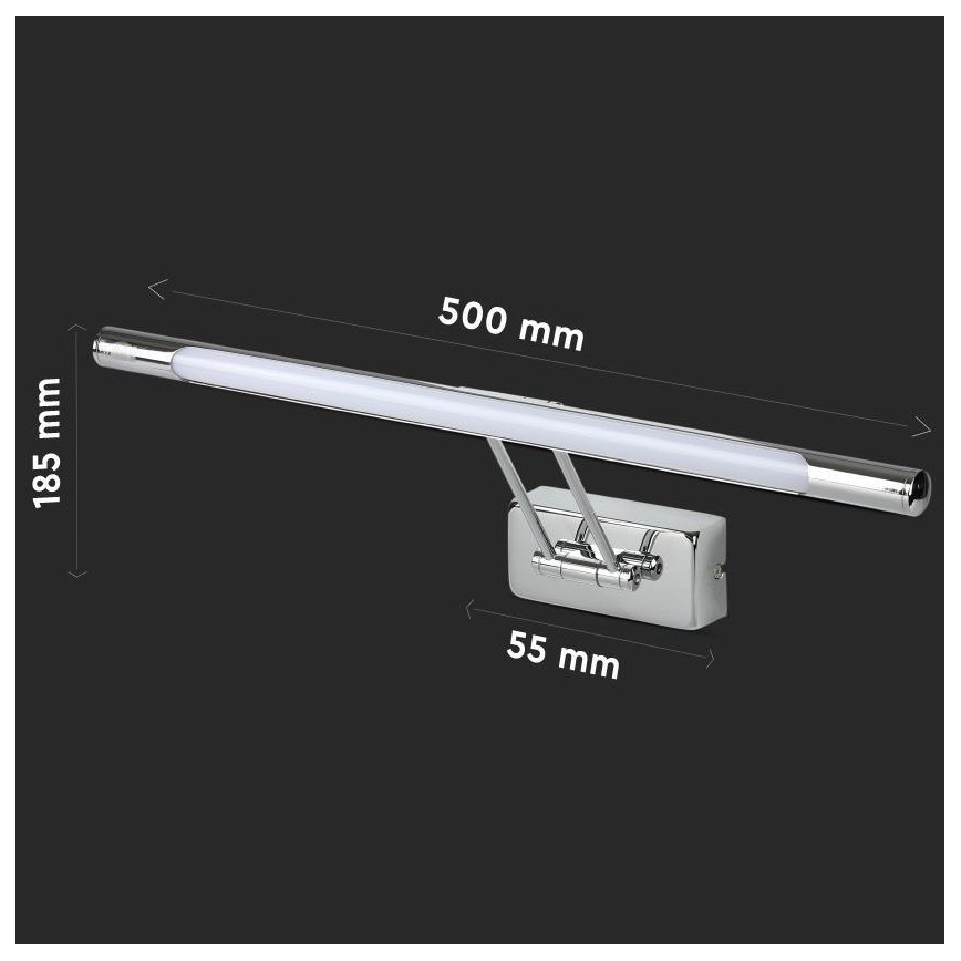 Φωτισμός καθρέφτη LED LED/9W/230V 3000K 50cm γυαλιστερό χρώμιο