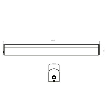 Φωτισμός καθρέφτη μπάνιου LED ALEX LED/15W/230V 4000K 60 cm IP44 μαύρο