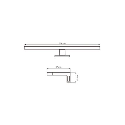 Φωτισμός καθρέφτη μπάνιου LED MILOS LED/5W/230V 4000K 30 cm IP44 μαύρο