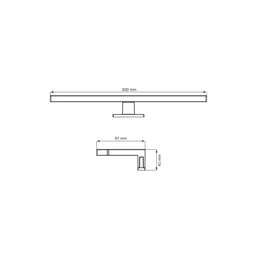 Φωτισμός καθρέφτη μπάνιου LED MILOS LED/5W/230V 4000K 30 cm IP44 μαύρο