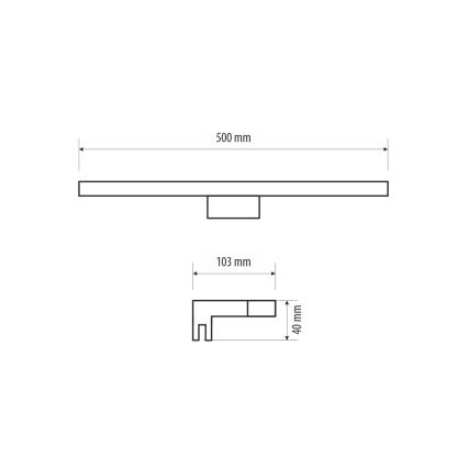 Φωτισμός καθρέφτη μπάνιου LED MIRROR LED/10W/230V 50 cm IP44 μαύρο