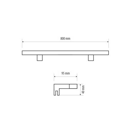 Φωτισμός καθρέφτη μπάνιου LED MIRROR LED/12W/230V 80 cm IP44 μαύρο