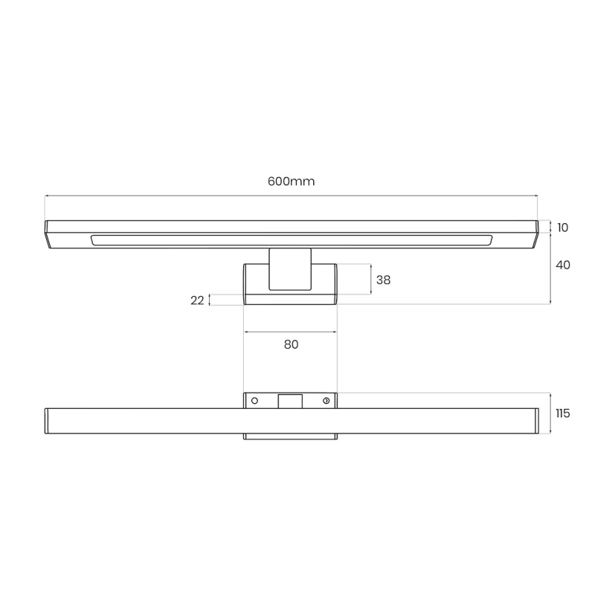 Φωτισμός καθρέφτη μπάνιου LED SHINE LED/13,8W/230V 60 cm IP44 ορείχαλκος