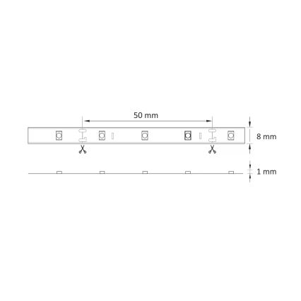 Φωτοταινία LED 5m LED/10W/12V IP20 6500K