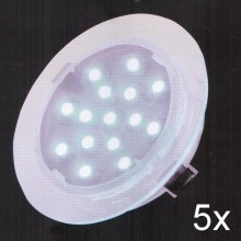 Fulgur 21073 - ΣΕΤ 5x Κρεμαστά φωτιστικά οροφής μπάνιου LED ELESPOT 1xLED/0,7W/230V IP44