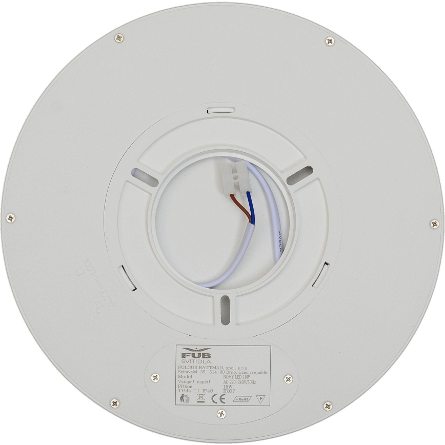 Fulgur 41810 - Φωτιστικό οροφής LED NOMY LED/18W/230V 3000/4000/6000K IP40 διάμετρος 23 cm λευκό