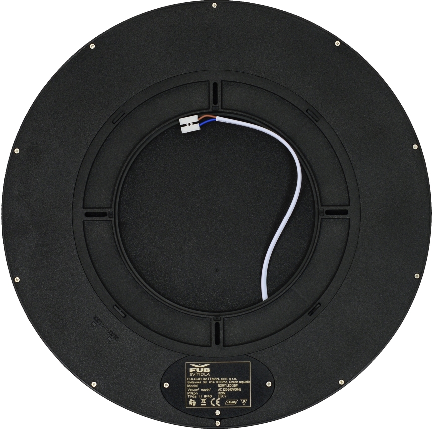 Fulgur 41813 - Φωτιστικό οροφής LED NOMY LED/32W/230V 3000/4000/6000K IP40 διάμετρος 40 cm μαύρο