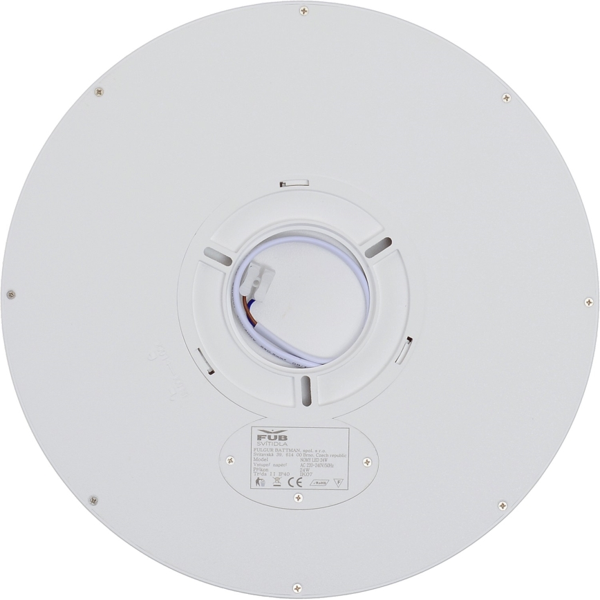 Fulgur 42361 - Φωτιστικό οροφής LED NOMY LED/24W/230V 3000/4000/6000K IP40 διάμετρος 30 cm λευκό