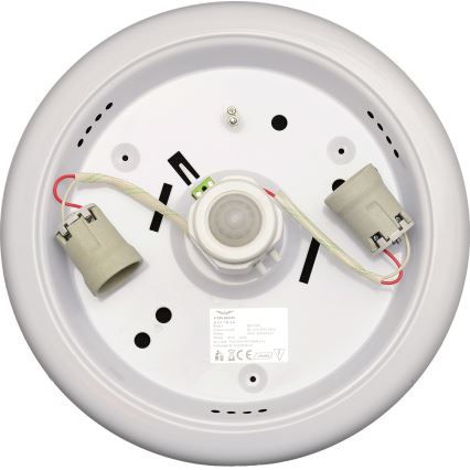 Fulgur s-22941 - Φωτιστικό οροφής με αισθητήρα κίνησης και λυκόφωτος DARINA 2xE27/40W/230V pr. 30 cm λευκό