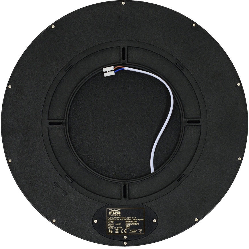Fulgur s-42589 - Φωτιστικό οροφής LED με αισθητήρα κίνησης NOMY-S LED/32W/230V 3000/4000/6000K IP40 διάμετρος 40 cm μαύρο