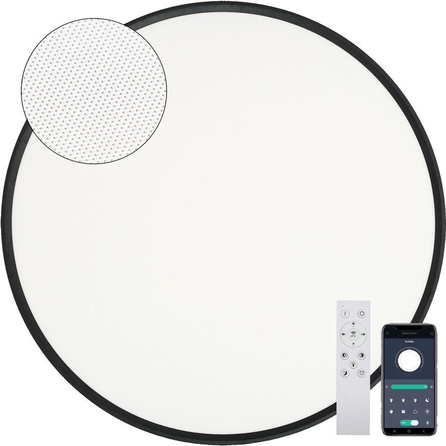 Fulgur s-43059 - Ρυθμιζόμενο LED φωτιστικό οροφής NOMY LED/50W/230V 3000-6500K Ø 60 cm UGR19 IP40 Wi-Fi μαύρο + τηλεχειριστήριο