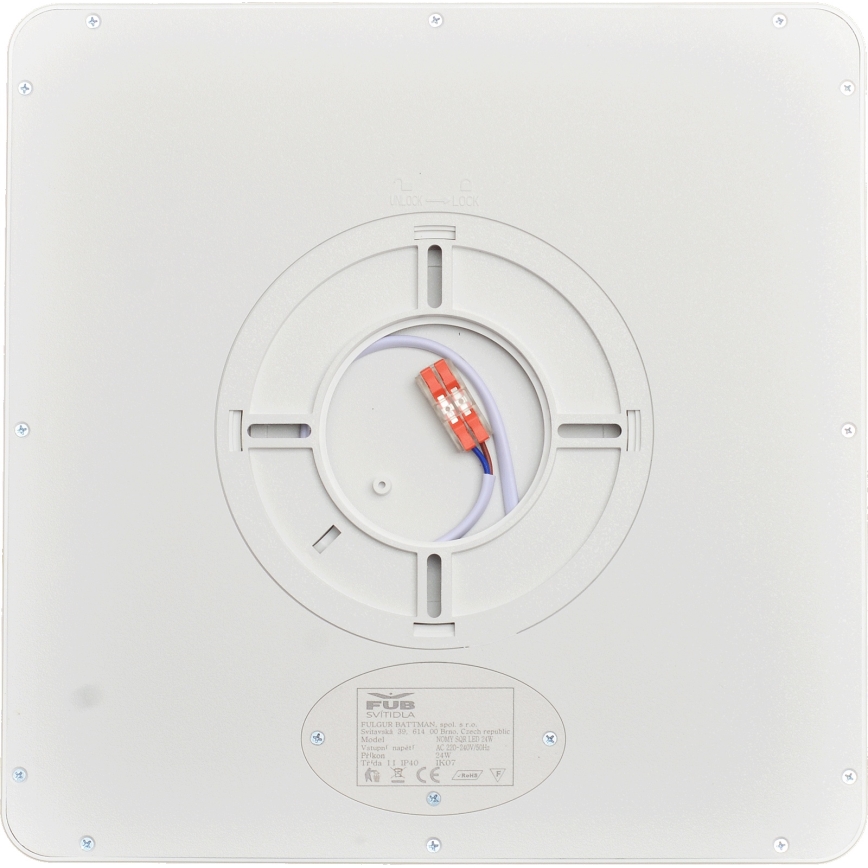Fulgur s-43102 - LED φωτιστικό οροφής NOMY LED/24W/230V 3000/4000/6500K IP40 30x30 cm λευκό