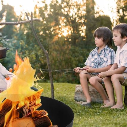 Φορητή εστία για ξύλα 57x30 cm, μαύρη