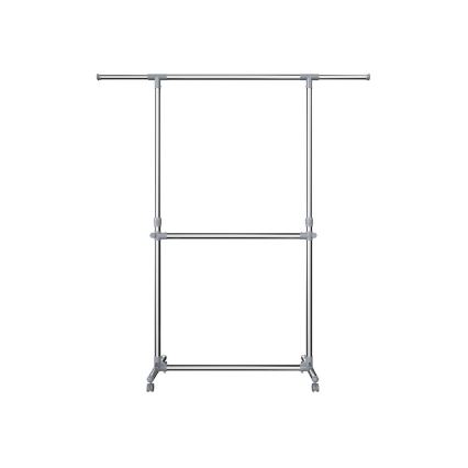 Φορητή επιδαπέδια κρεμάστρα LINEA, ασημένια