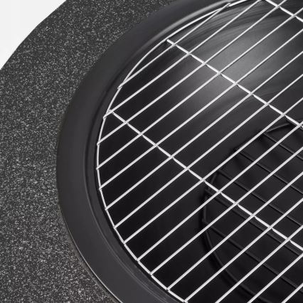Φορητή υπαίθρια εστία με σχάρα, 74x30 cm — μαύρο / σκούρο γρανιτένιο φινίρισμα
