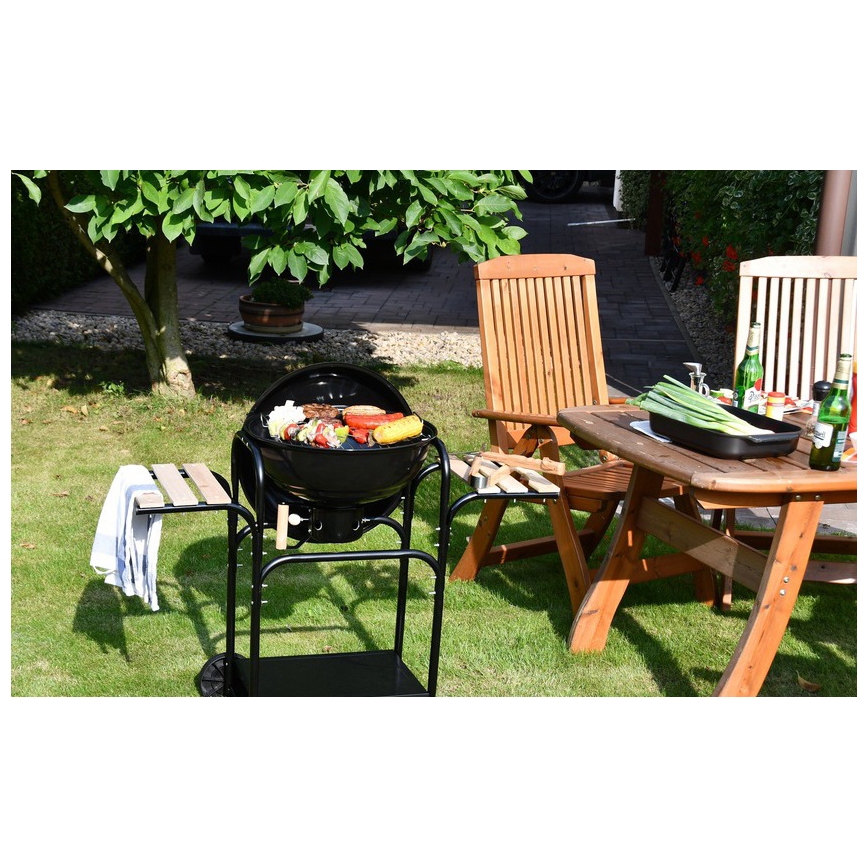 Φορητή ψησταριά κάρβουνου μαύρο/ξύλο