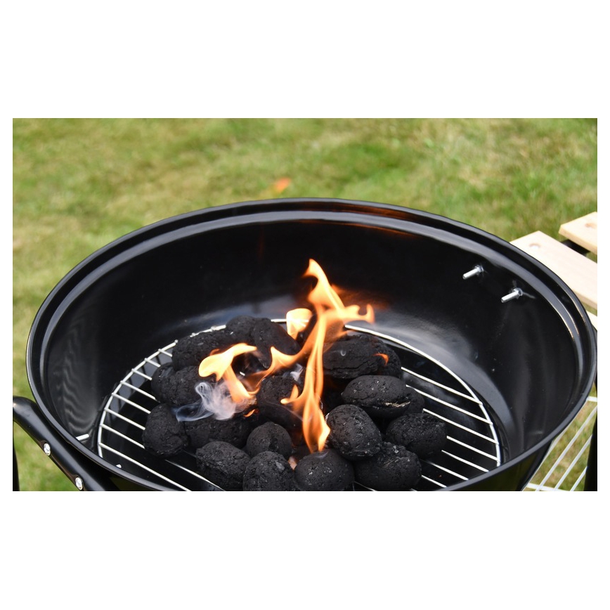 Φορητή ψησταριά κάρβουνου μαύρο/ξύλο