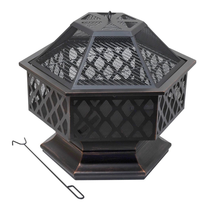 Φορητό τζάκι εξωτερικού χώρου με σχάρα μαύρο/πατίνα