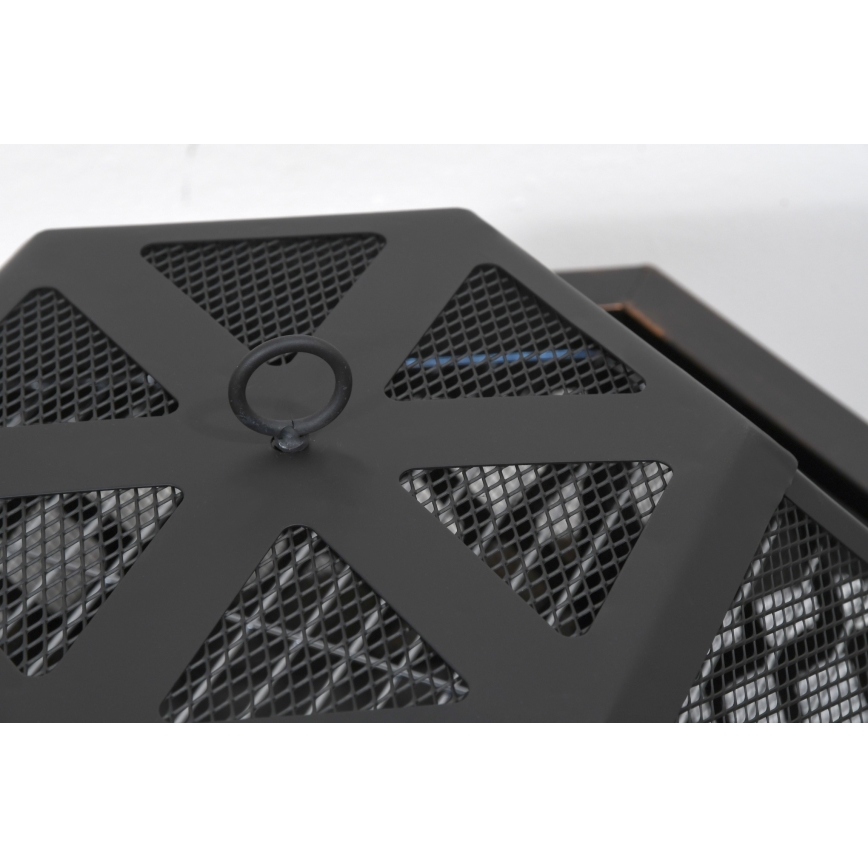 Φορητό τζάκι εξωτερικού χώρου με σχάρα μαύρο/πατίνα