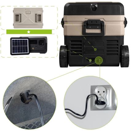 Φορητό ψυγείο αυτοκινήτου με οθόνη LCD 39 l 230V/12V/24V καφέ