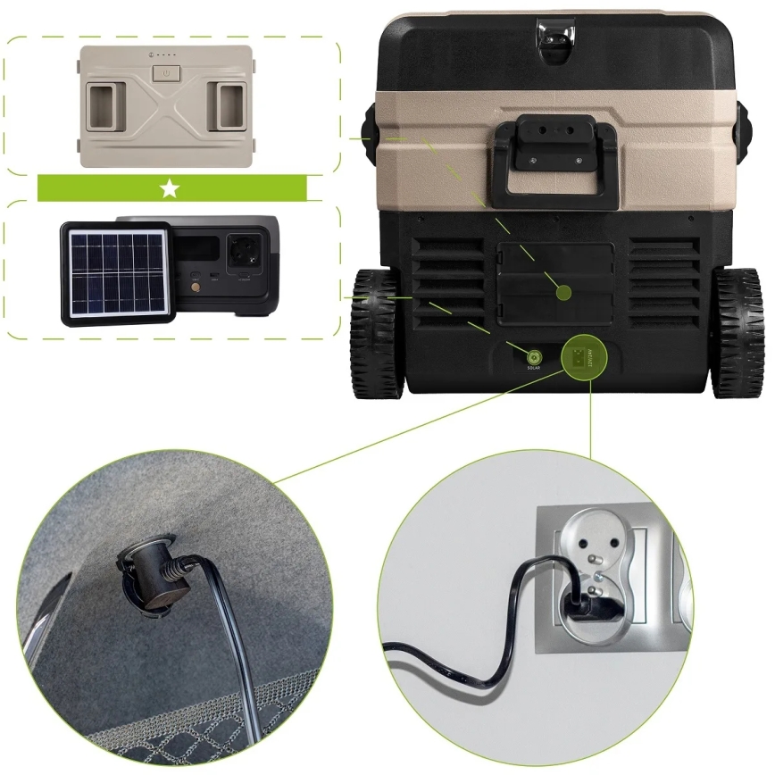 Φορητό ψυγείο αυτοκινήτου με οθόνη LCD 39 l 230V/12V/24V καφέ