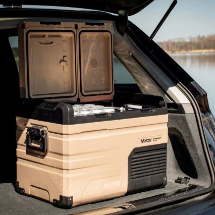 Φορητό ψυγείο αυτοκινήτου με οθόνη LCD 39 l 230V/12V/24V καφέ