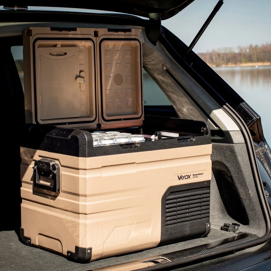 Φορητό ψυγείο αυτοκινήτου με οθόνη LCD 39 l 230V/12V/24V καφέ