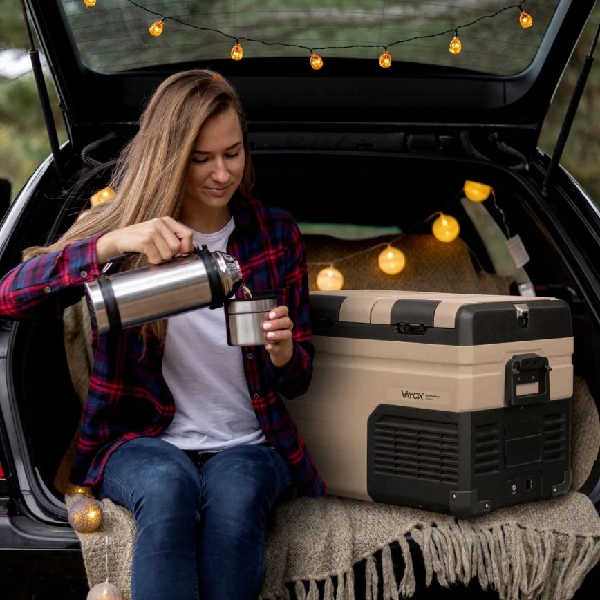 Φορητό ψυγείο αυτοκινήτου με οθόνη LCD 39 l 230V/12V/24V καφέ