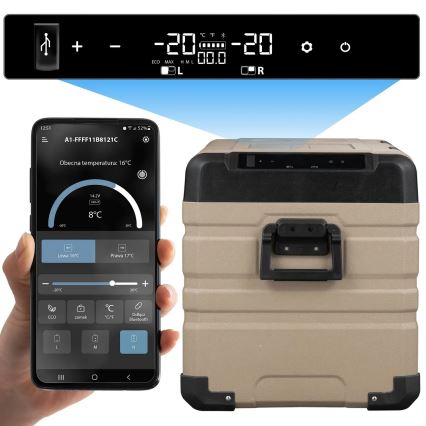 Φορητό ψυγείο αυτοκινήτου με οθόνη LCD 39 l 230V/12V/24V καφέ