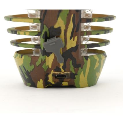 Φορητός επαναφορτιζόμενος LED φωτισμός με παγίδα εντόμων LED/2W/3,7V 1800 mAh IPX4 καμουφλάζ