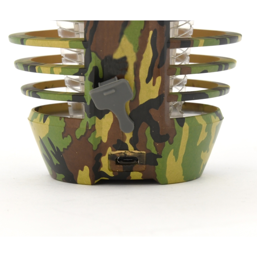 Φορητός επαναφορτιζόμενος LED φωτισμός με παγίδα εντόμων LED/2W/3,7V 1800 mAh IPX4 καμουφλάζ