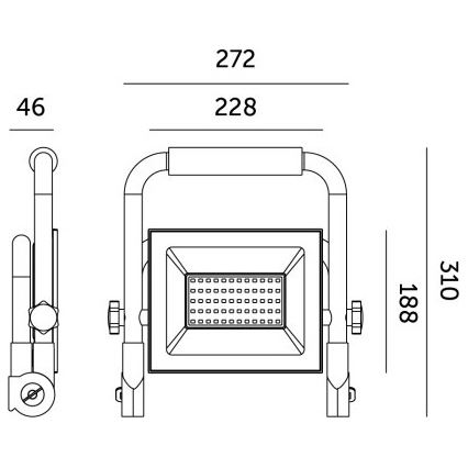 Φορητός προβολέας LED TIGRA LED/100W/4000K IP54 μαύρο/κίτρινο