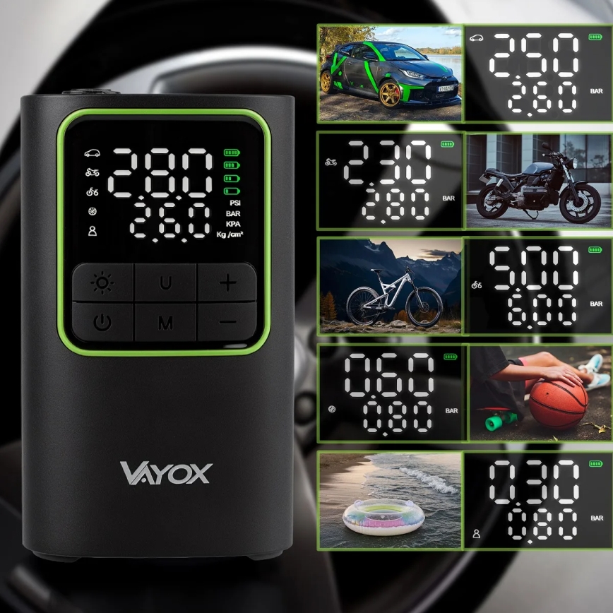 Φορητός ψηφιακός συμπιεστής 5V 4000 mAh, μαύρος