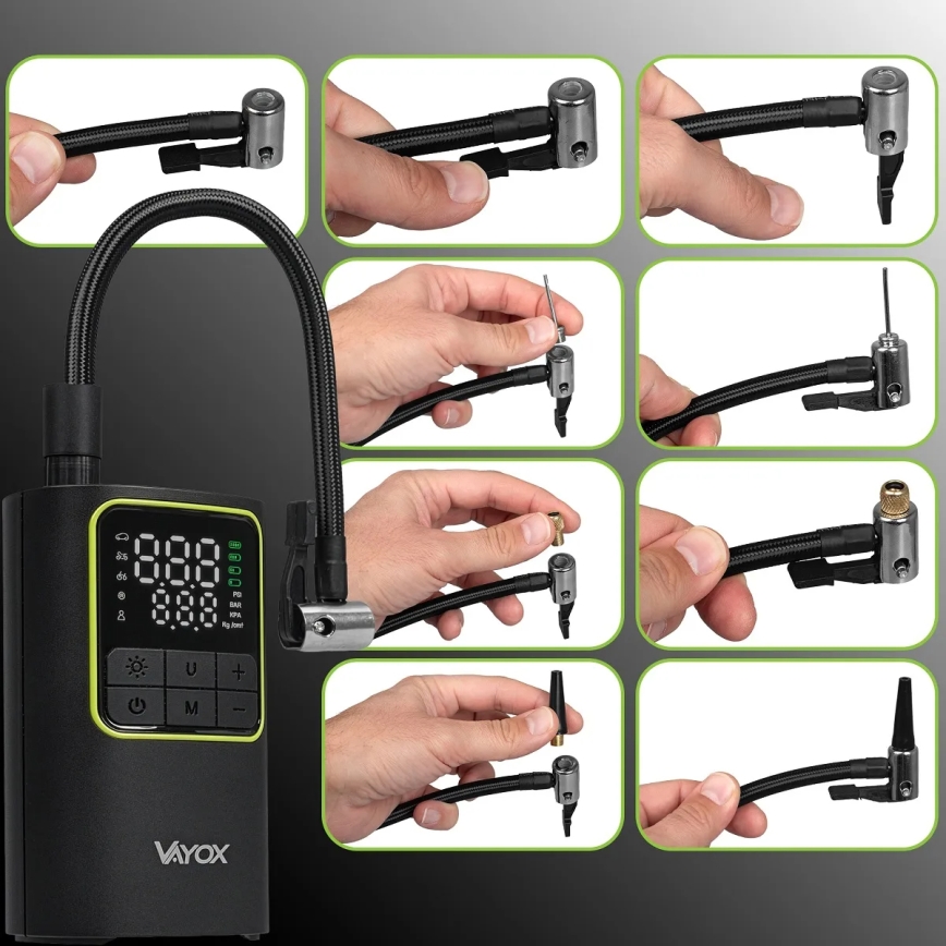 Φορητός ψηφιακός συμπιεστής 5V 4000 mAh, μαύρος