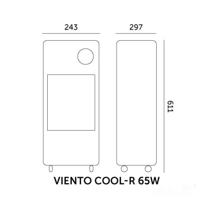 Φορητός ψύκτης αέρα VIENTO COOL-R 65W/230V μαύρος + τηλεχειριστήριο