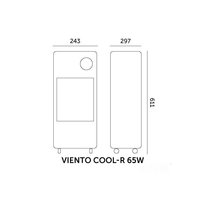 Φορητός ψύκτης αέρα VIENTO COOL-R 65W/230V μαύρος + τηλεχειριστήριο