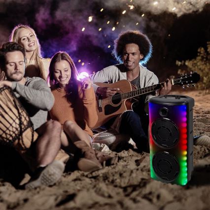 Φορτιζόμενο ηχείο LED RGB με μικρόφωνο 600W/2400 mAh + τηλεχειριστήριο