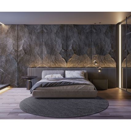 Φυσικό στρογγυλό χαλί FIR WOOL 160 cm 2600 g/m2 ανθρακί