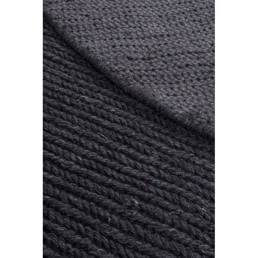 Φυσικό στρογγυλό χαλί FIR WOOL 160 cm 2600 g/m2 ανθρακί