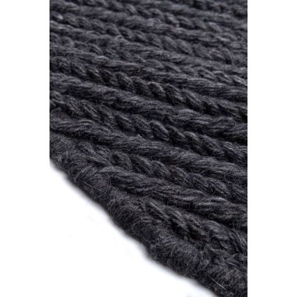 Φυσικό στρογγυλό χαλί FIR WOOL 160 cm 2600 g/m2 ανθρακί