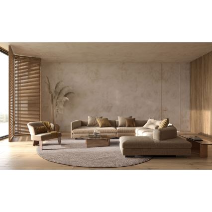 Φυσικό στρογγυλό χαλί FIR WOOL 160 cm 2600 g/m2 μπεζ