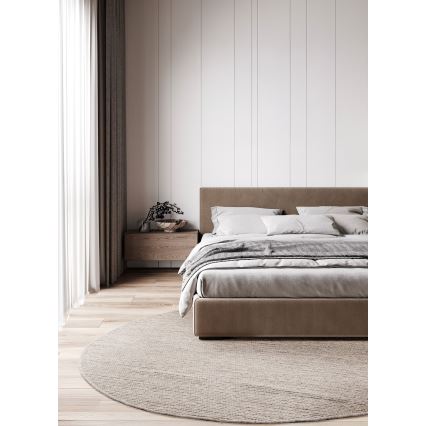 Φυσικό στρογγυλό χαλί FIR WOOL 160 cm 2600 g/m2 μπεζ