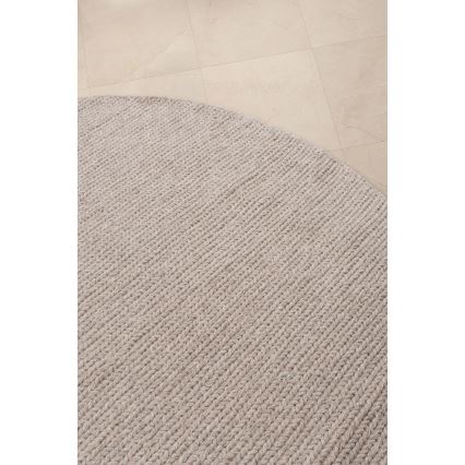 Φυσικό στρογγυλό χαλί FIR WOOL 160 cm 2600 g/m2 μπεζ