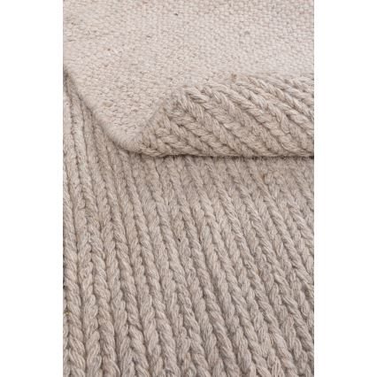 Φυσικό στρογγυλό χαλί FIR WOOL 160 cm 2600 g/m2 μπεζ