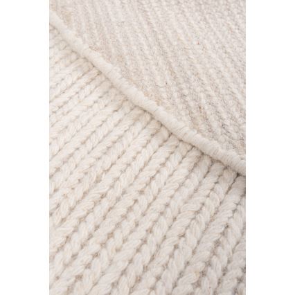 Φυσικό στρογγυλό χαλί FIR WOOL 160 cm, 2600 g/m², εκρού