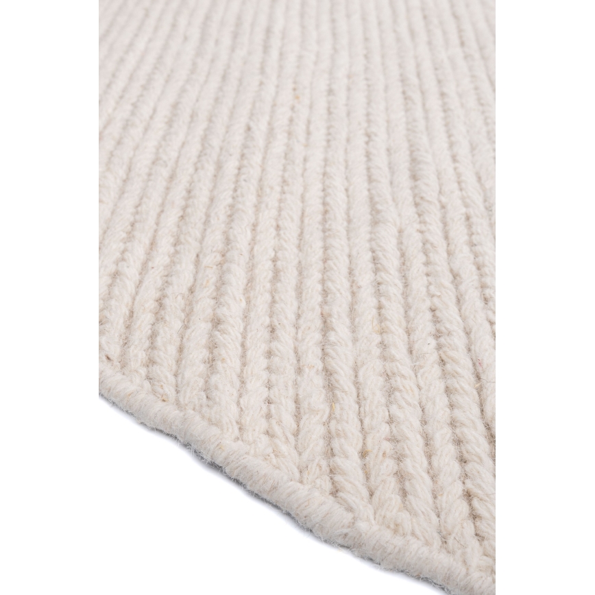 Φυσικό στρογγυλό χαλί FIR WOOL 160 cm, 2600 g/m², εκρού