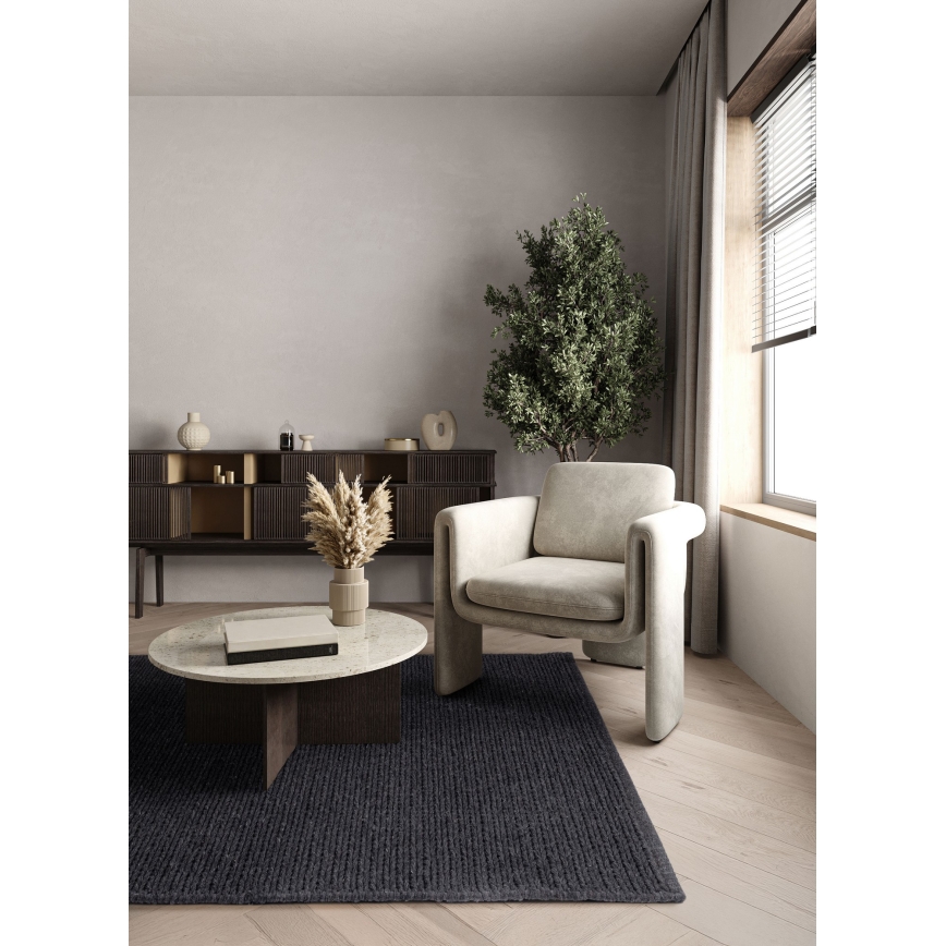 Φυσικό χαλί FIR WOOL 120x170 cm 2600 g/m2 ανθρακί