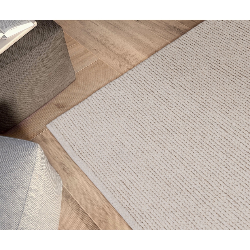 Φυσικό χαλί FIR WOOL 120x170 cm 2600 g/m2 εκρού