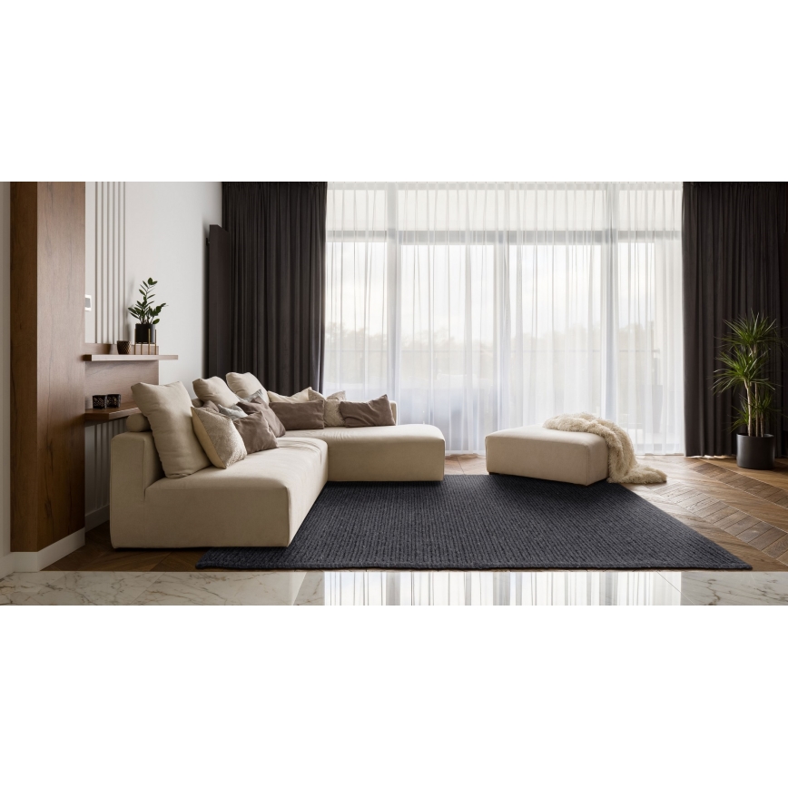 Φυσικό χαλί FIR WOOL 160x230 cm 2600 g/m2 ανθρακί